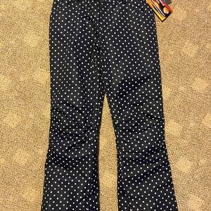 Women's Navy Polka Dot Snow Pant